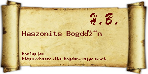 Haszonits Bogdán névjegykártya